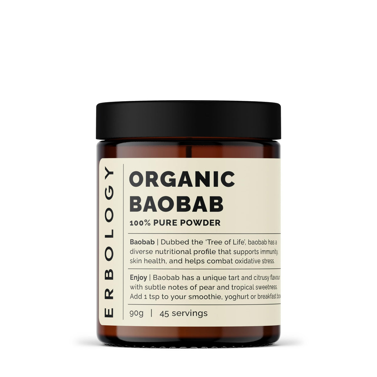 Front view of Erbology Organic Baobab Powder 3.2 oz