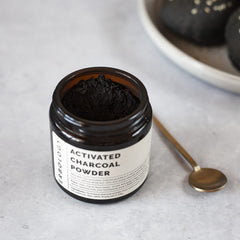 Activated charcoal powder used as a traditional digestive aid