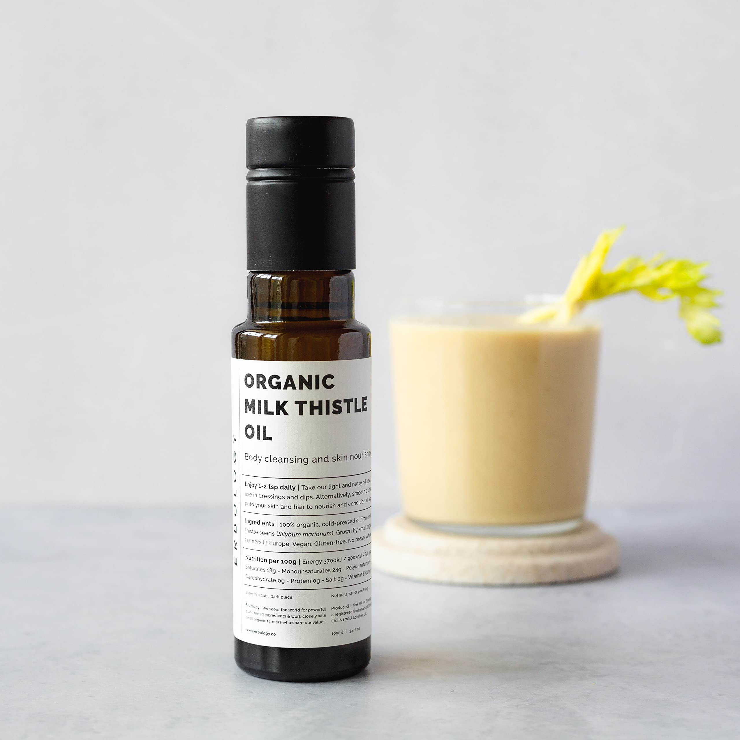 Cold-pressed organic milk thistle oil