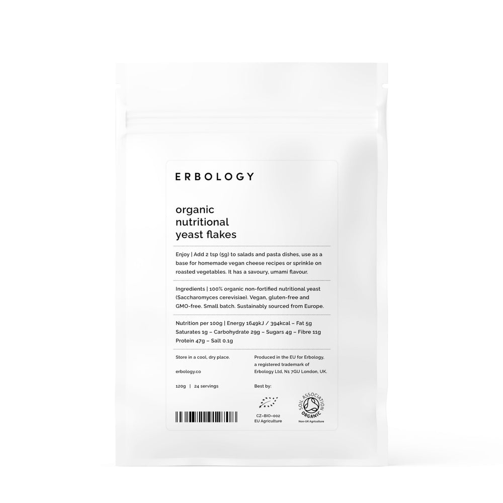Erbology Organic Nutritional Yeast Flakes 4.2 oz front label