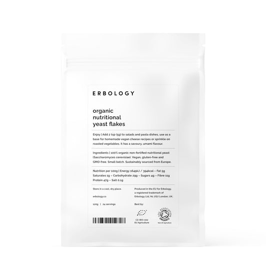 Erbology Organic Nutritional Yeast Flakes 4.2 oz front label