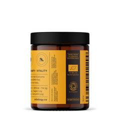 Vegan and non-GMO icons for Erbology turmeric