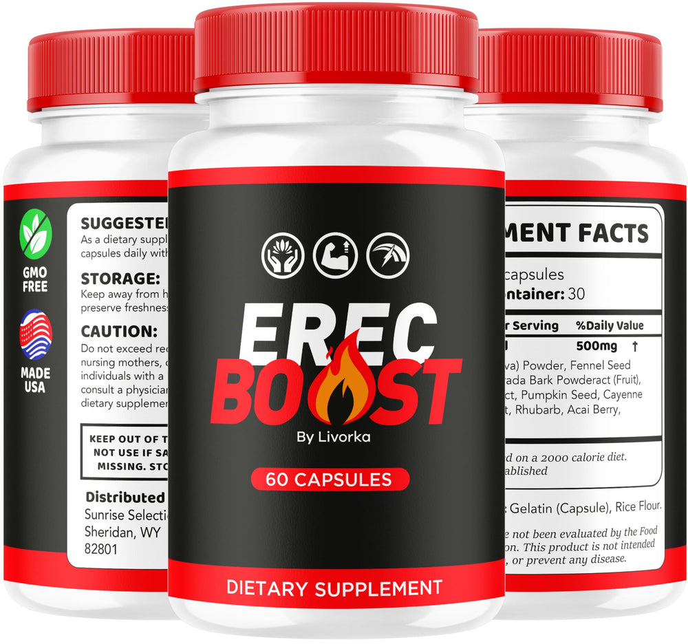 ErecBoost Capsules packaging showing 3-pack bundle