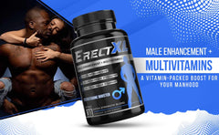 Close-up of ErectXL benefits icons: energy, stamina, and performance