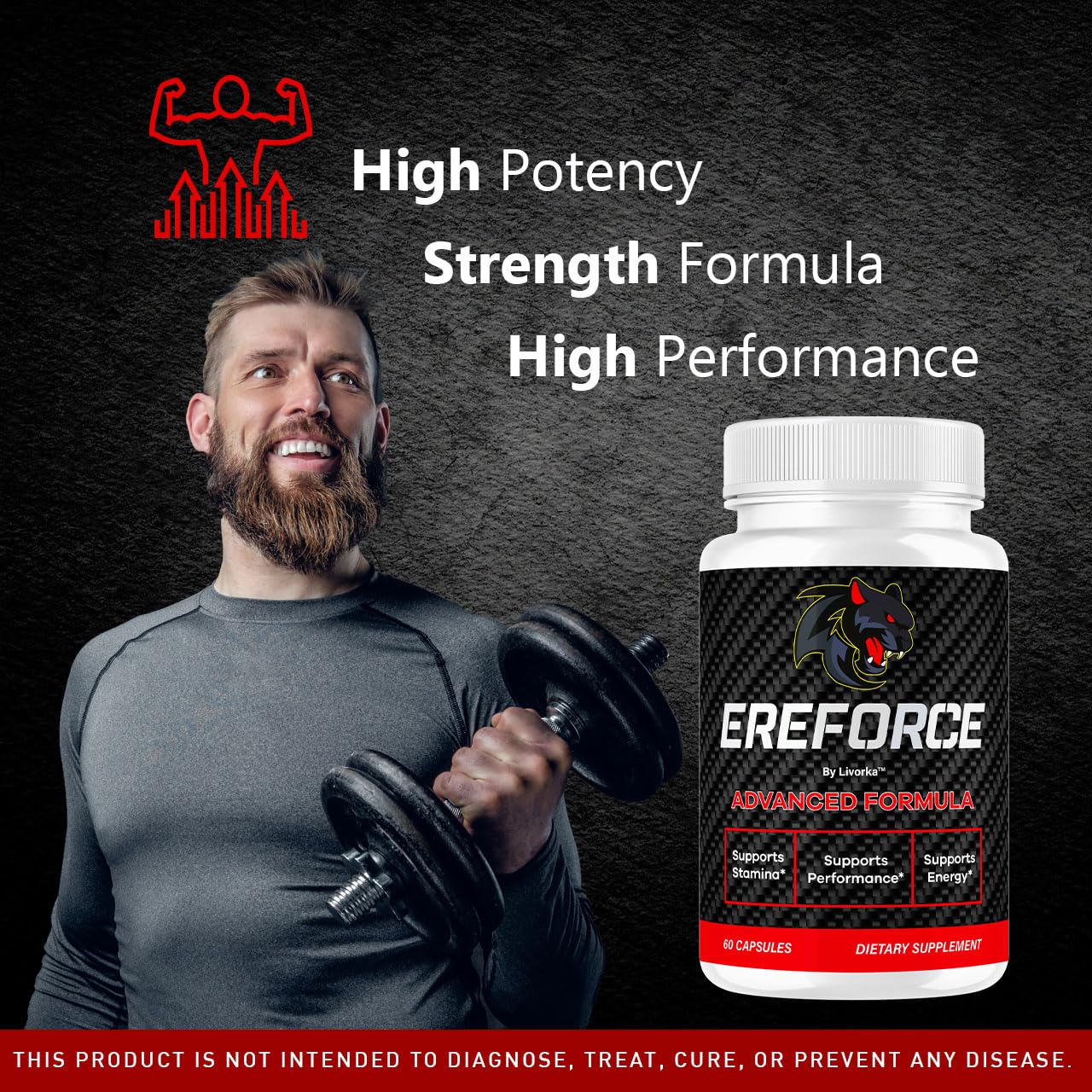 Close up of Ereforce bottle label