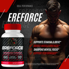 Serving of Ereforce capsules with a glass of water