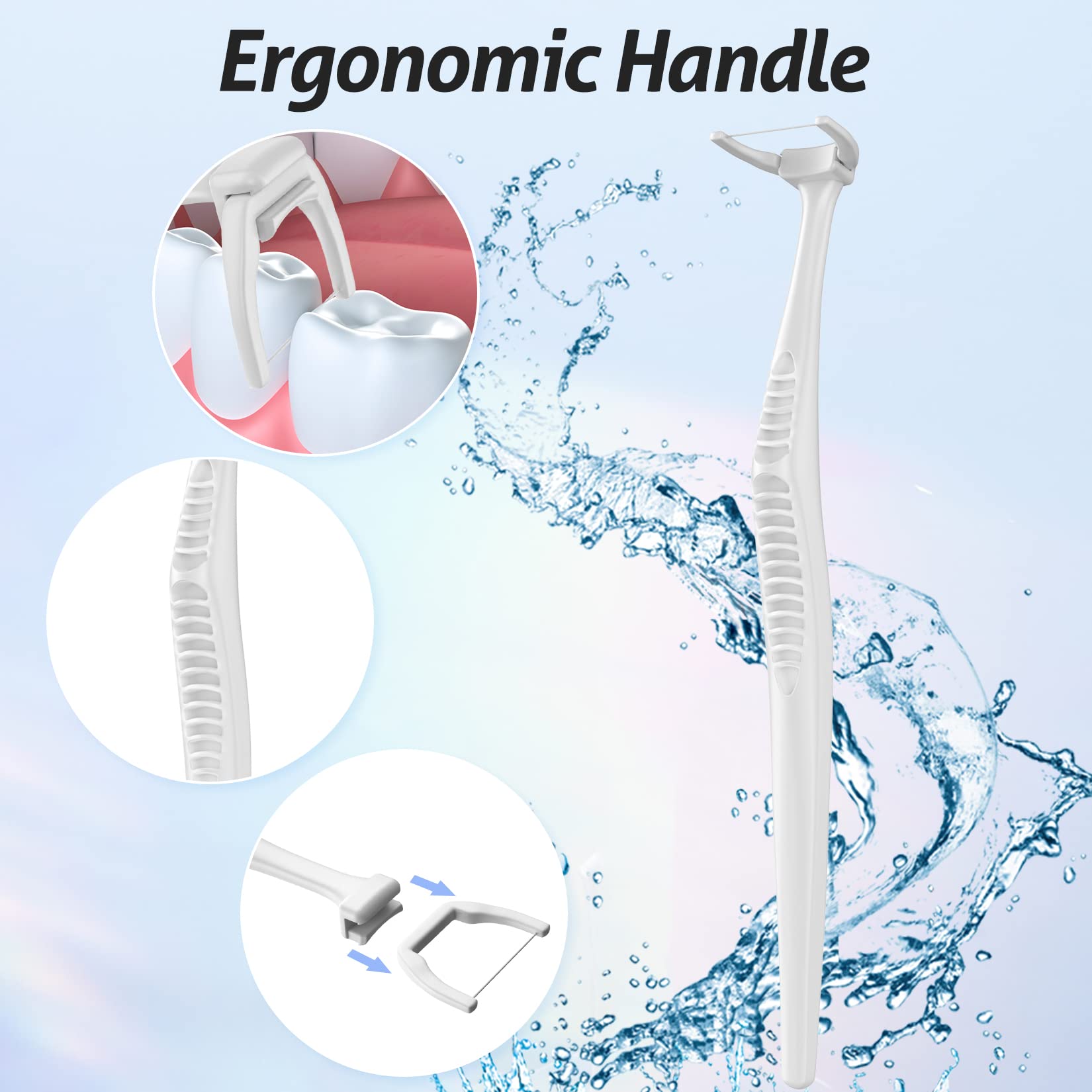 Ergonomic floss head