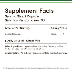 Ergothioneine 30mg bottle side packaging