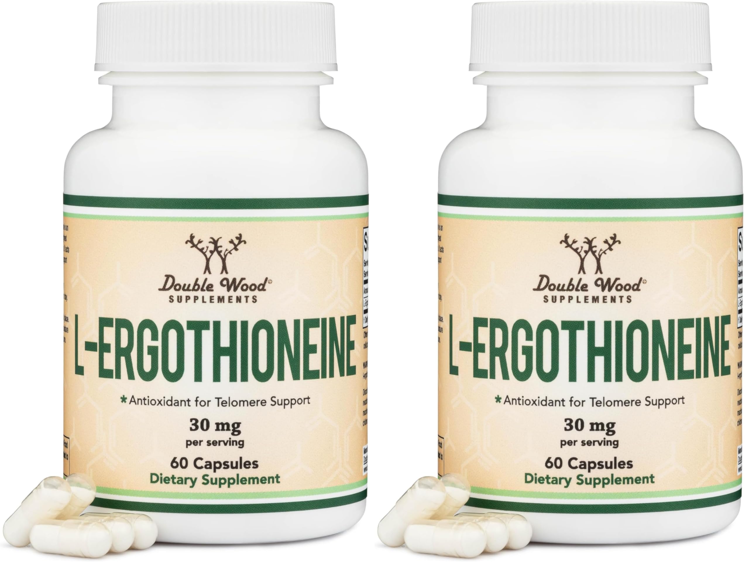 Double Wood Ergothioneine 30mg bottle front view