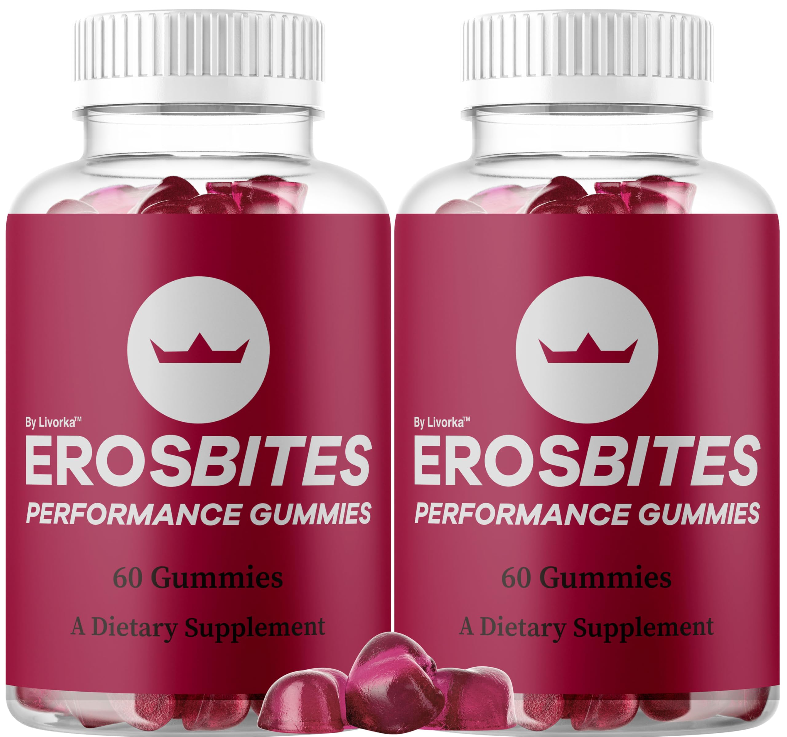 Two-pack Eros Bites Gummies bottles front view