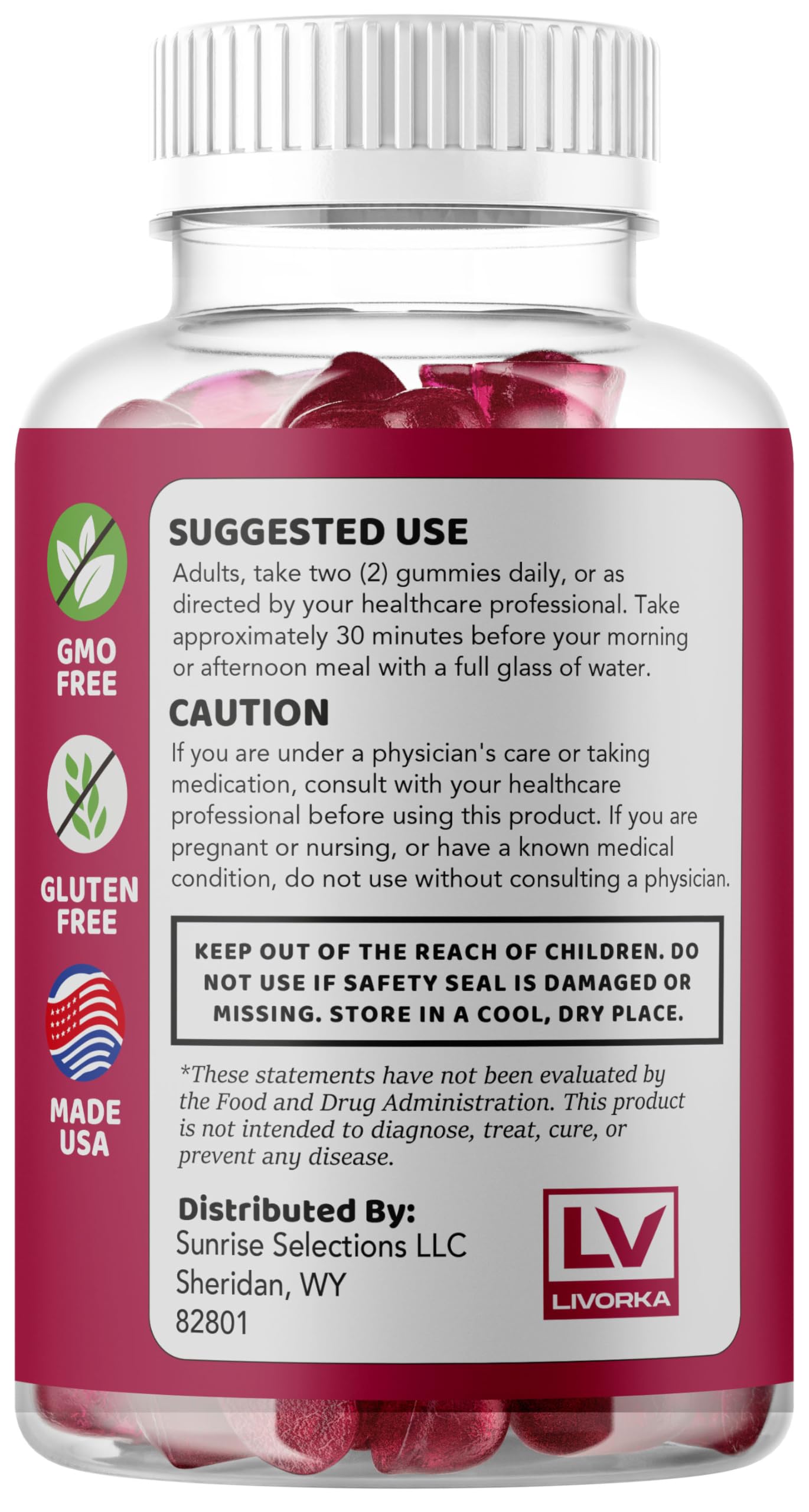 Eros Bites Gummies bottle label close-up