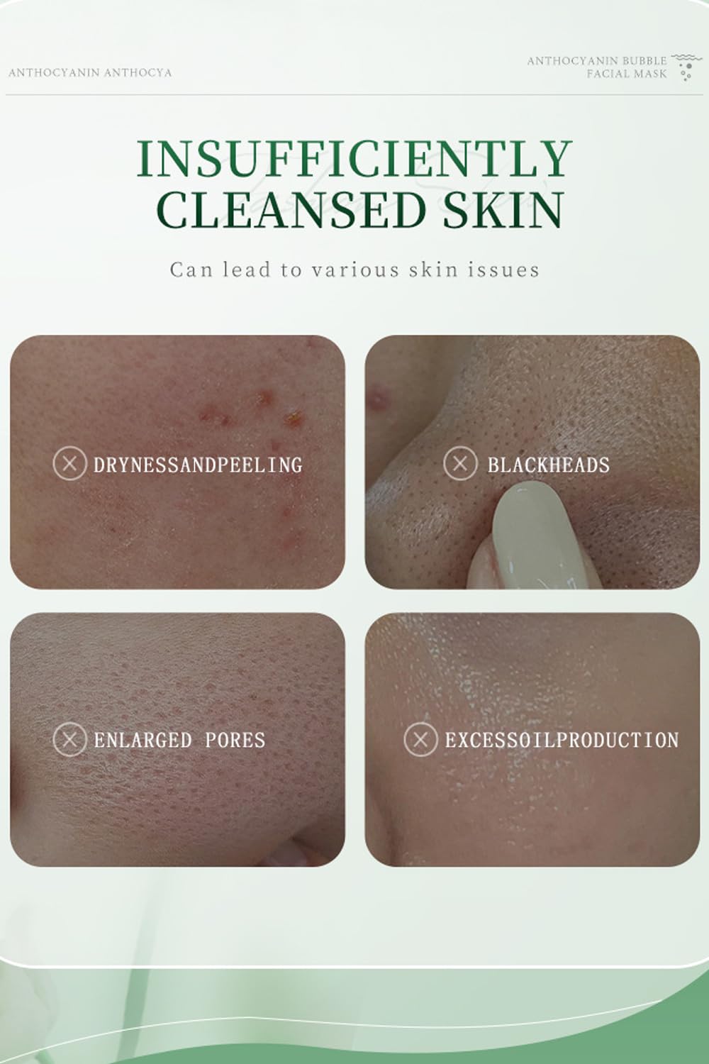 ERRECI Anthocyanin Bubble Face Mask allows easy 1-2 sachet application for use.