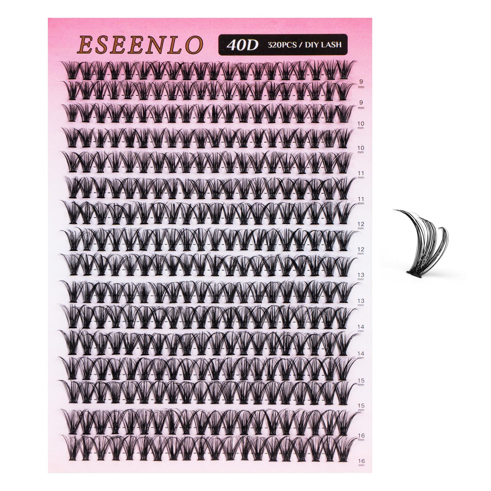 ESEENLO premium PBT fiber lashes close-up for soft feel