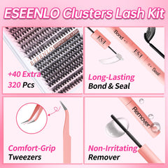 ESEENLO varied-length lash clusters 9-16mm for customizable looks