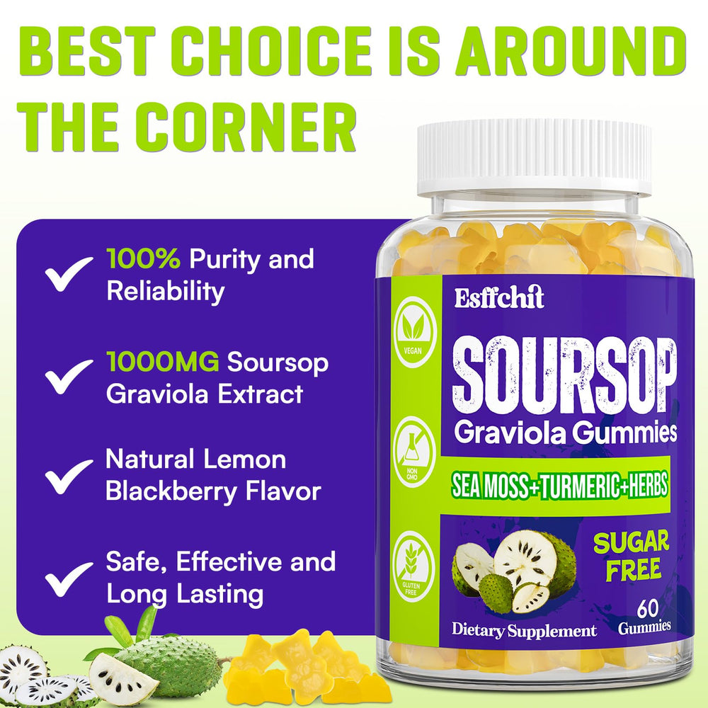 Esffchit Soursop Gummies bottle packaging