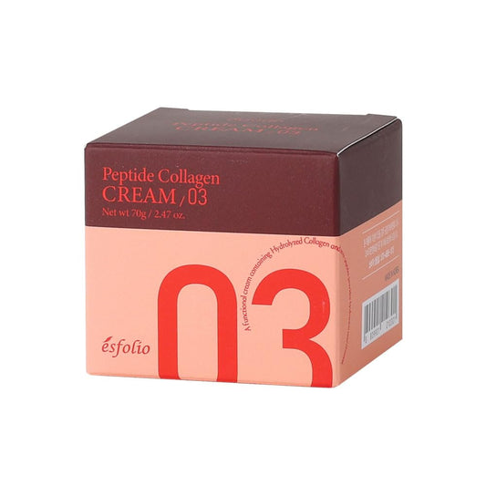 Esfolio Peptide Collagen Cream close-up texture showing silky, non-greasy finish.