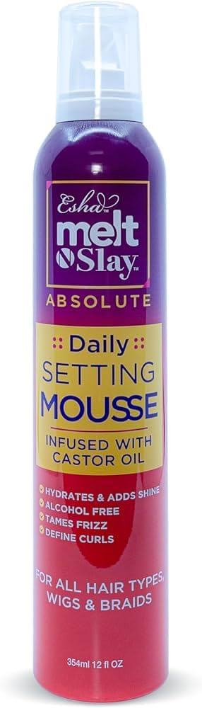 Esha Melt N Slay bottle demonstrates frizz control for smooth styling