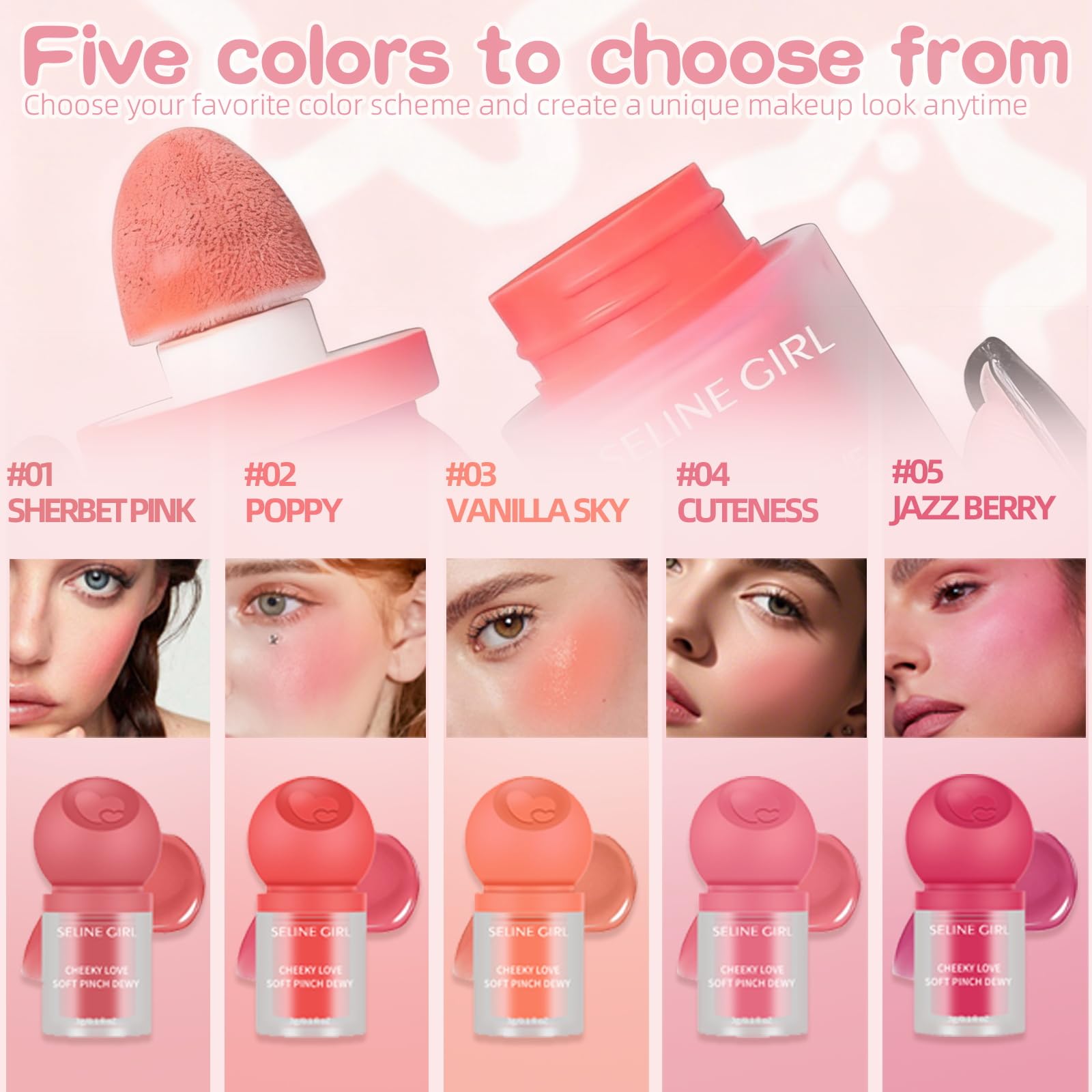 Eshioh Vanilla Sky swatches demonstrate buildable color from subtle flush to defined tone