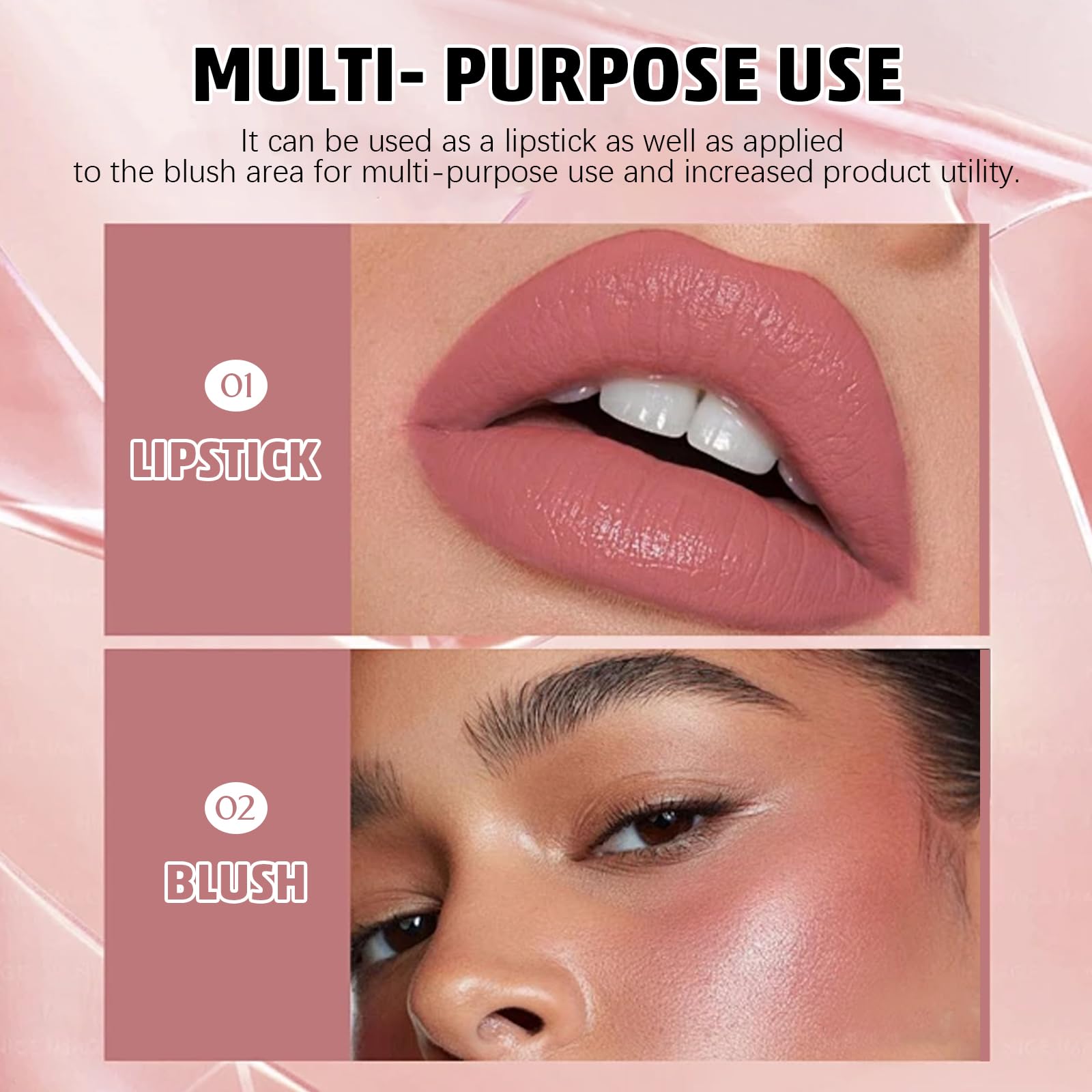 Eshioh Matte Lip Gloss bold berry shade demonstrates high-pigment color