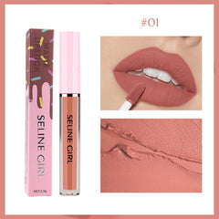 Eshioh Matte Lip Gloss hypoallergenic formula close-up emphasizes gentle lip care