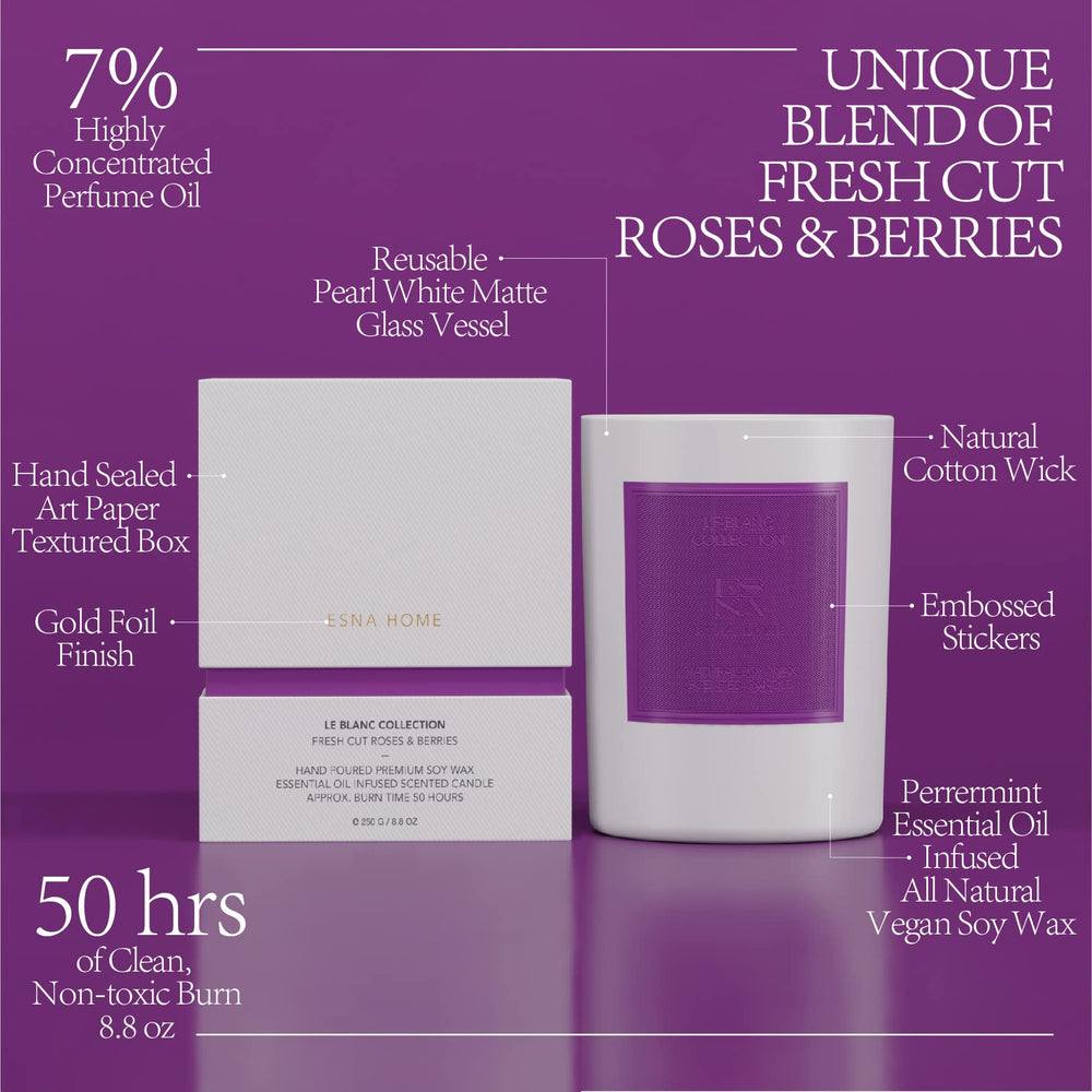ESNA HOME 50-hour burn candle image demonstrates long-lasting relaxation potential