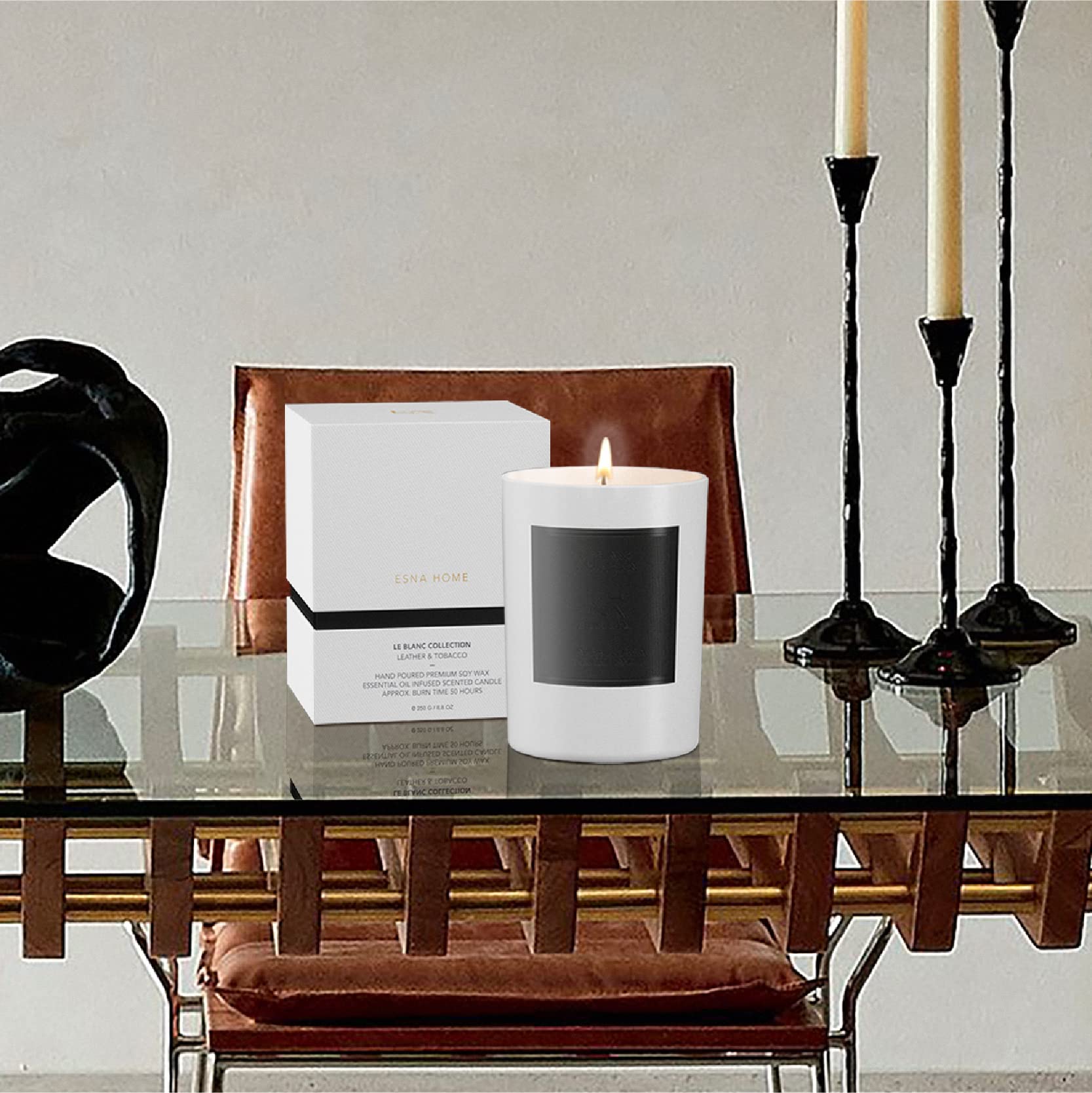 ESNA HOME lavender candle 8.8oz size for long-lasting fragrance.