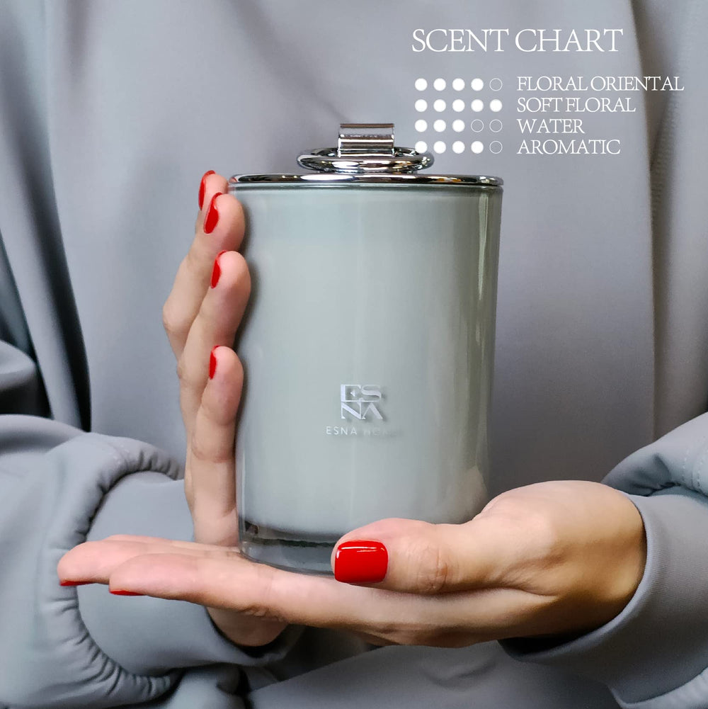 ESNA HOME candle wick closeup shows clean burn and even melt.