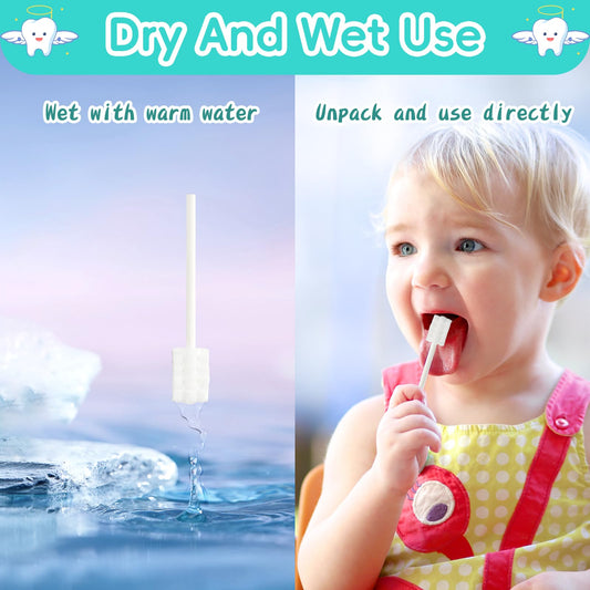 Close up of soft gauze brush head designed for infant oral care