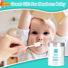 Close-up of Esonto disposable infant toothbrushes with soft brush head for babies