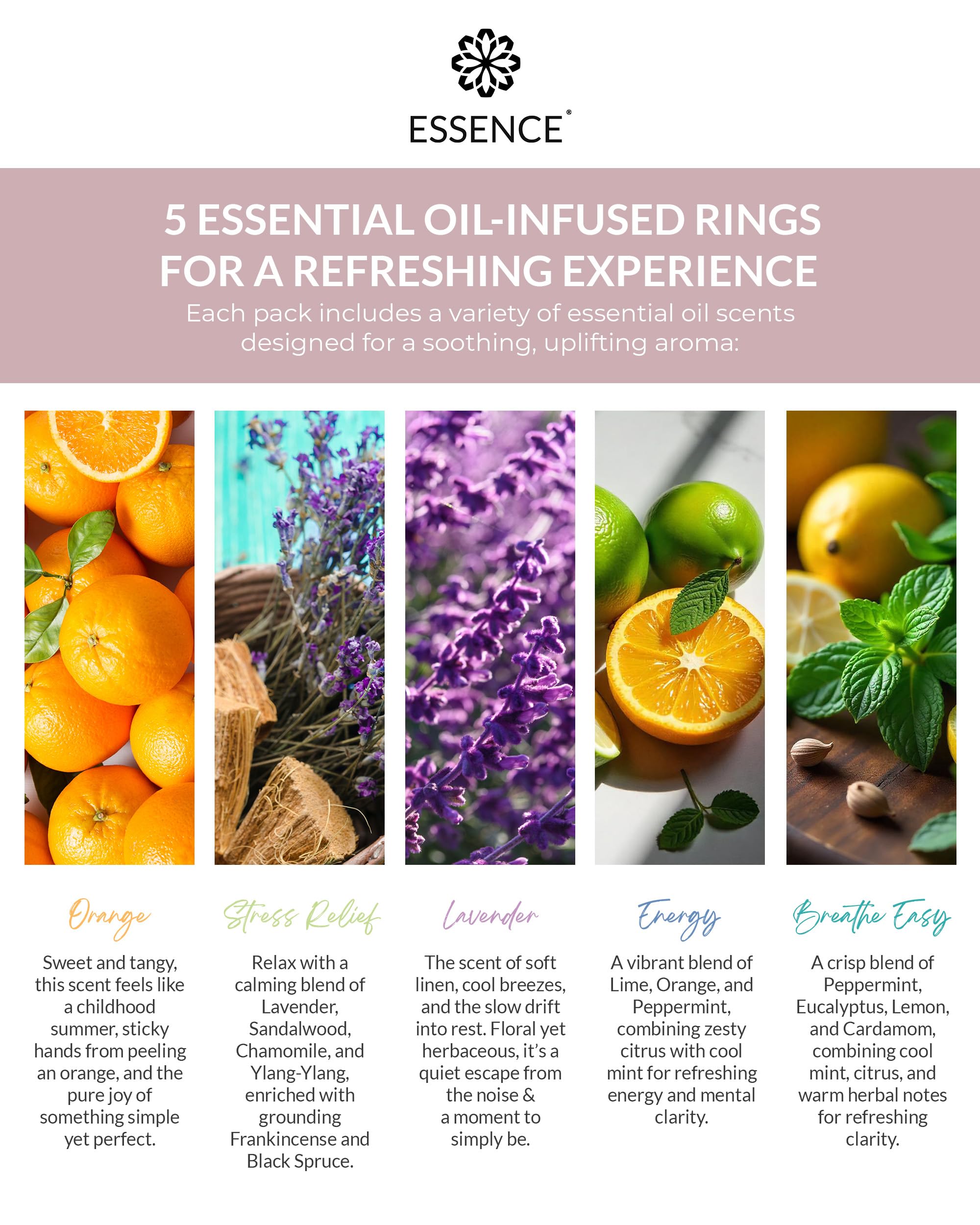 Orange essential oil bottle with Essence diffuser ring