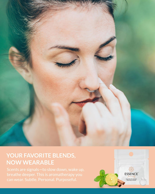Model wearing Essence immunity blend nose ring
