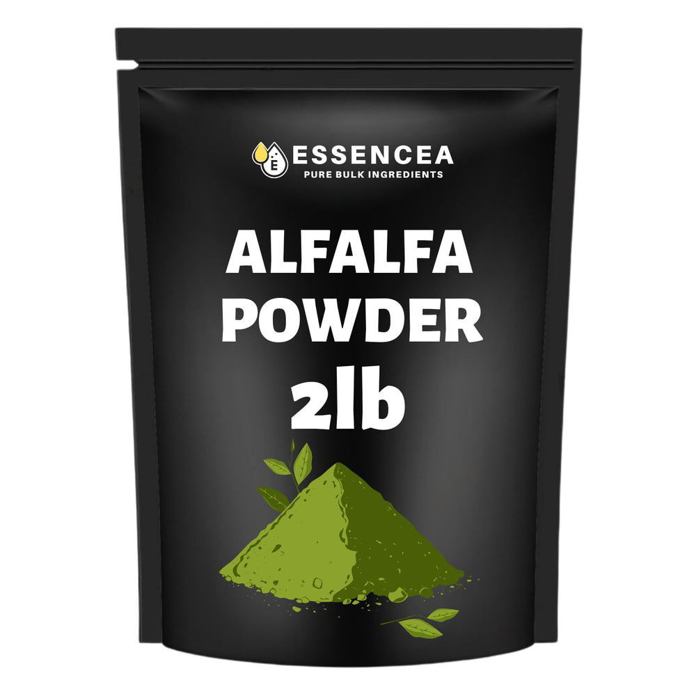 Front view of Essencea Alfalfa Powder 2 lb packaging
