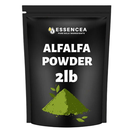 Front view of Essencea Alfalfa Powder 2 lb packaging