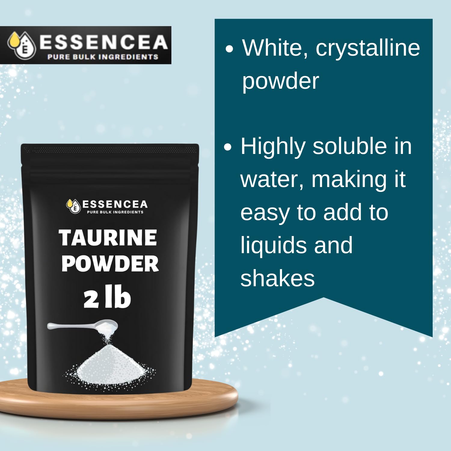 Label showing 100% Taurine ingredients