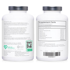 Label highlighting 9 EAAs and 3 BCAAs on Essential Amino Acids bottle
