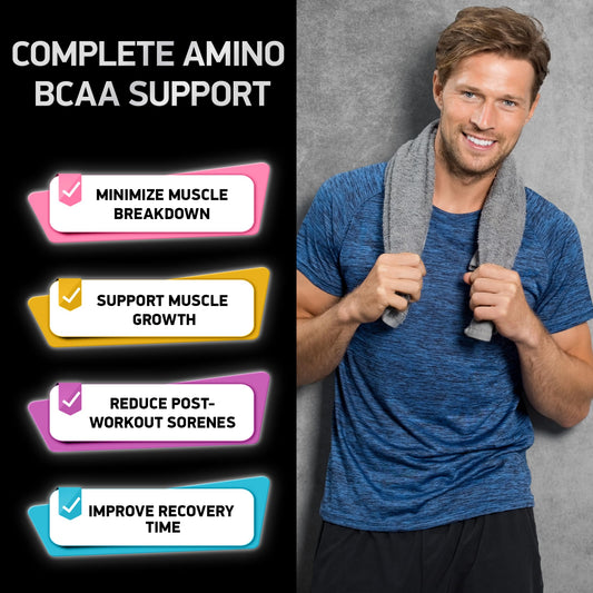 Close-up of vegan BCAA capsules