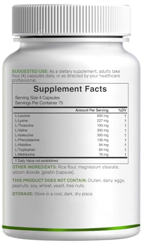 Close-up of capsules in bottle for EAA 2000mg