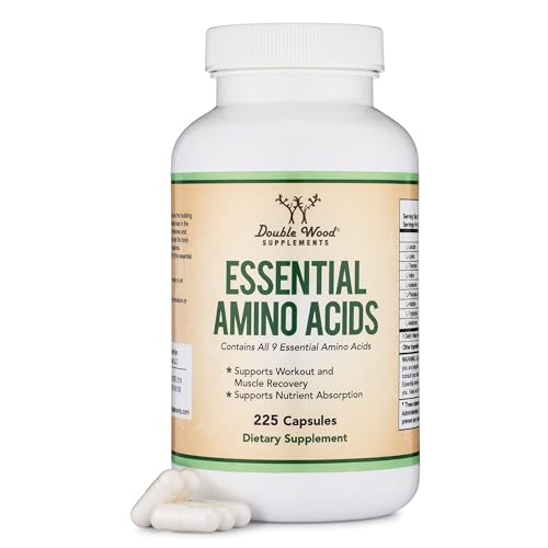 Powder blend of essential amino acids (EAAs) and BCAAs for a 1g serving
