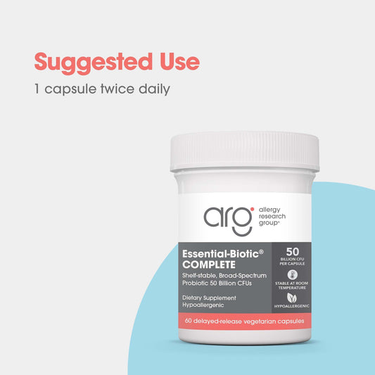 Front packaging of Essential-Biotic Complete probiotic supplement