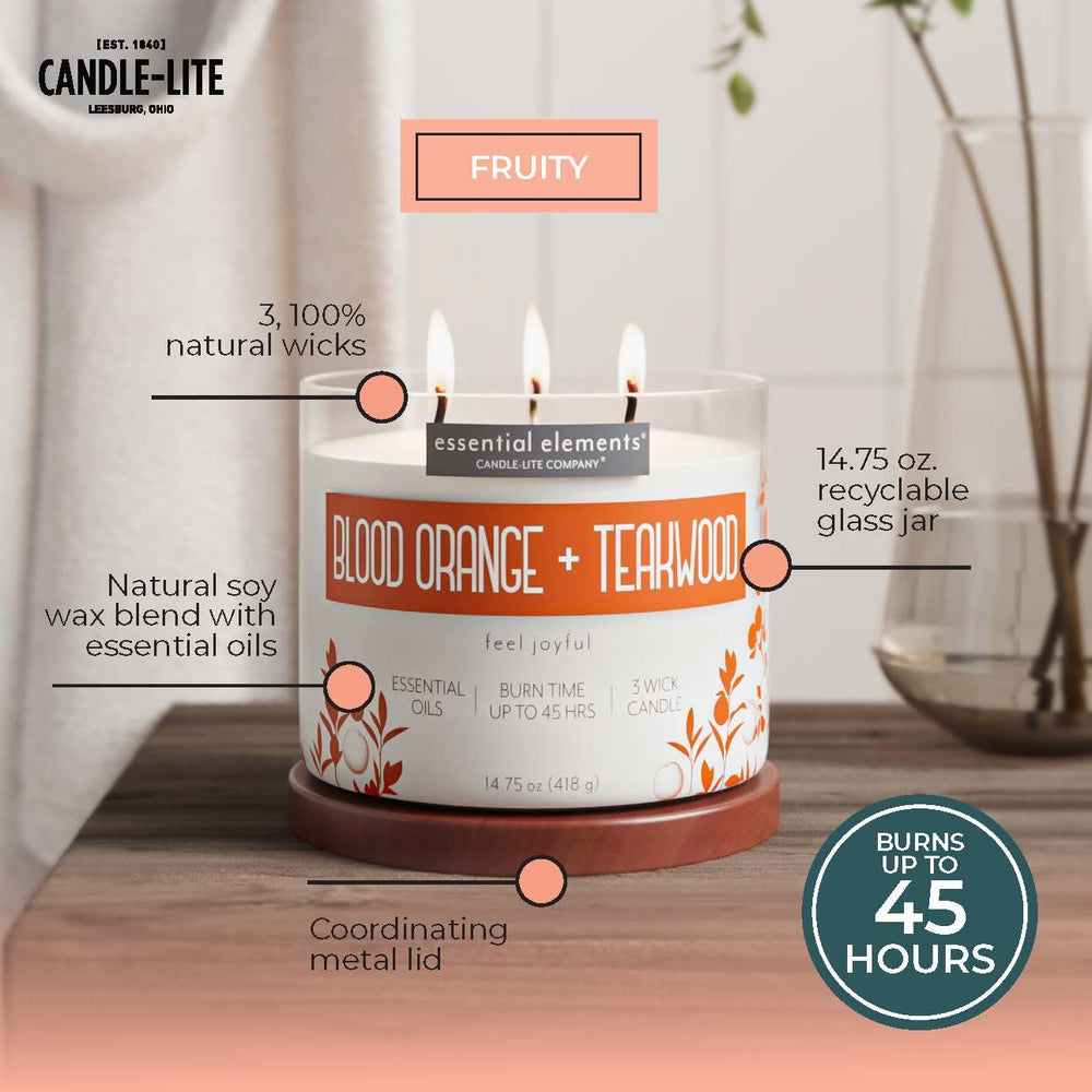 Essential Elements candle lid close-up with quote doubles as a coaster when in use
