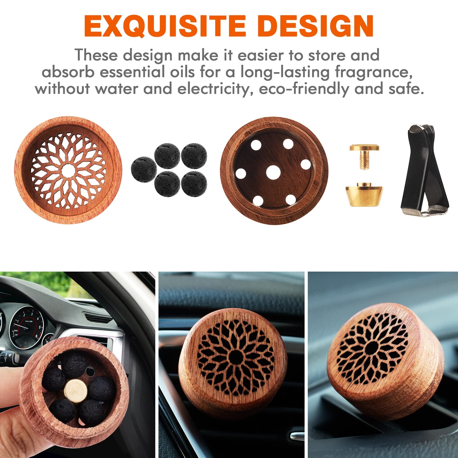 Vent clip attached to car air vent for diffuser