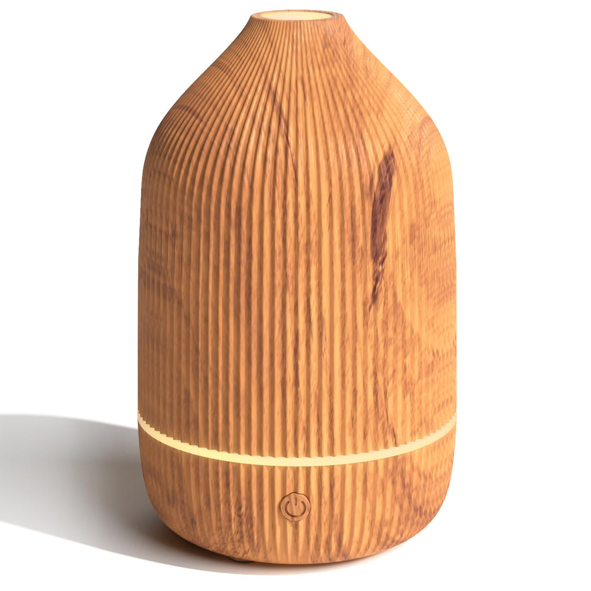 Front view of wood grain essential oil diffuser 100ml