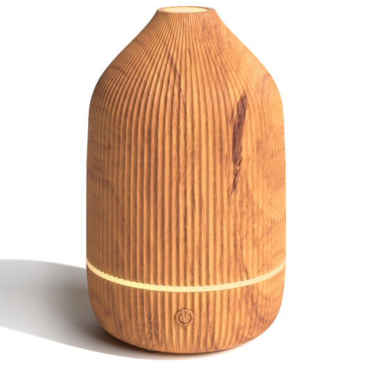 Front view of wood grain essential oil diffuser 100ml