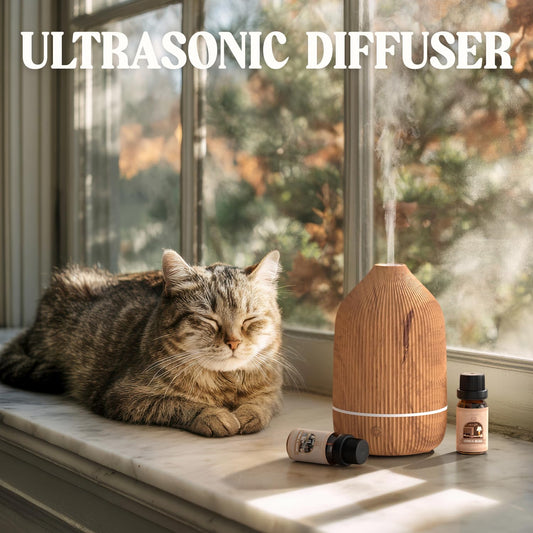 Top view of wood grain essential oil diffuser 100ml