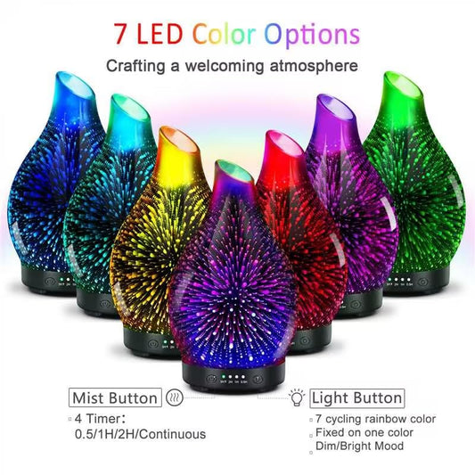 Close-up of 3D fireworks glass diffuser