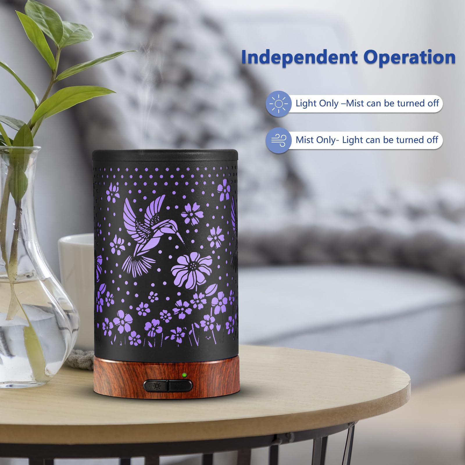 Diffuser showing easy refill removable metal cover