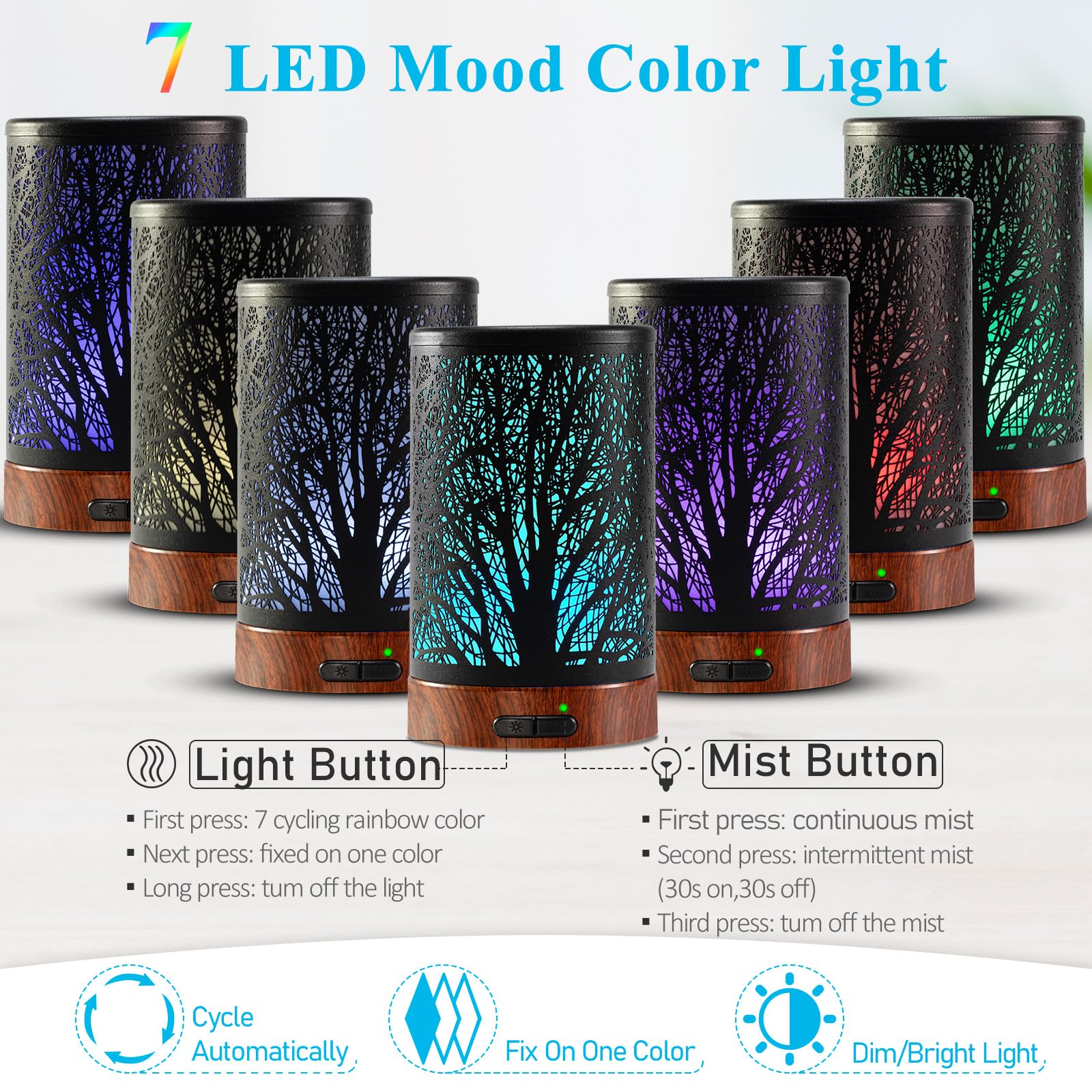 Ultrasonic diffuser emitting cool mist