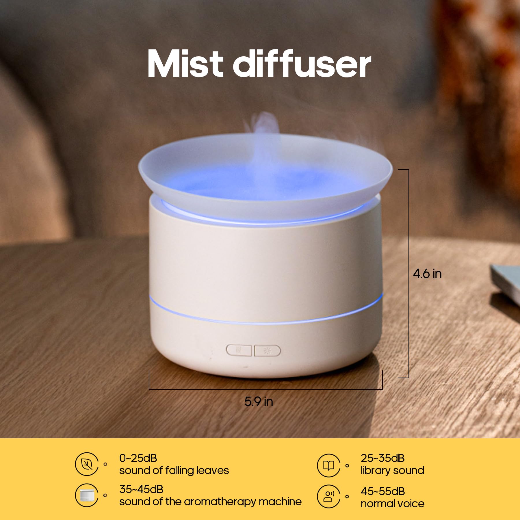 Close-up of mist output from the 200ml diffuser