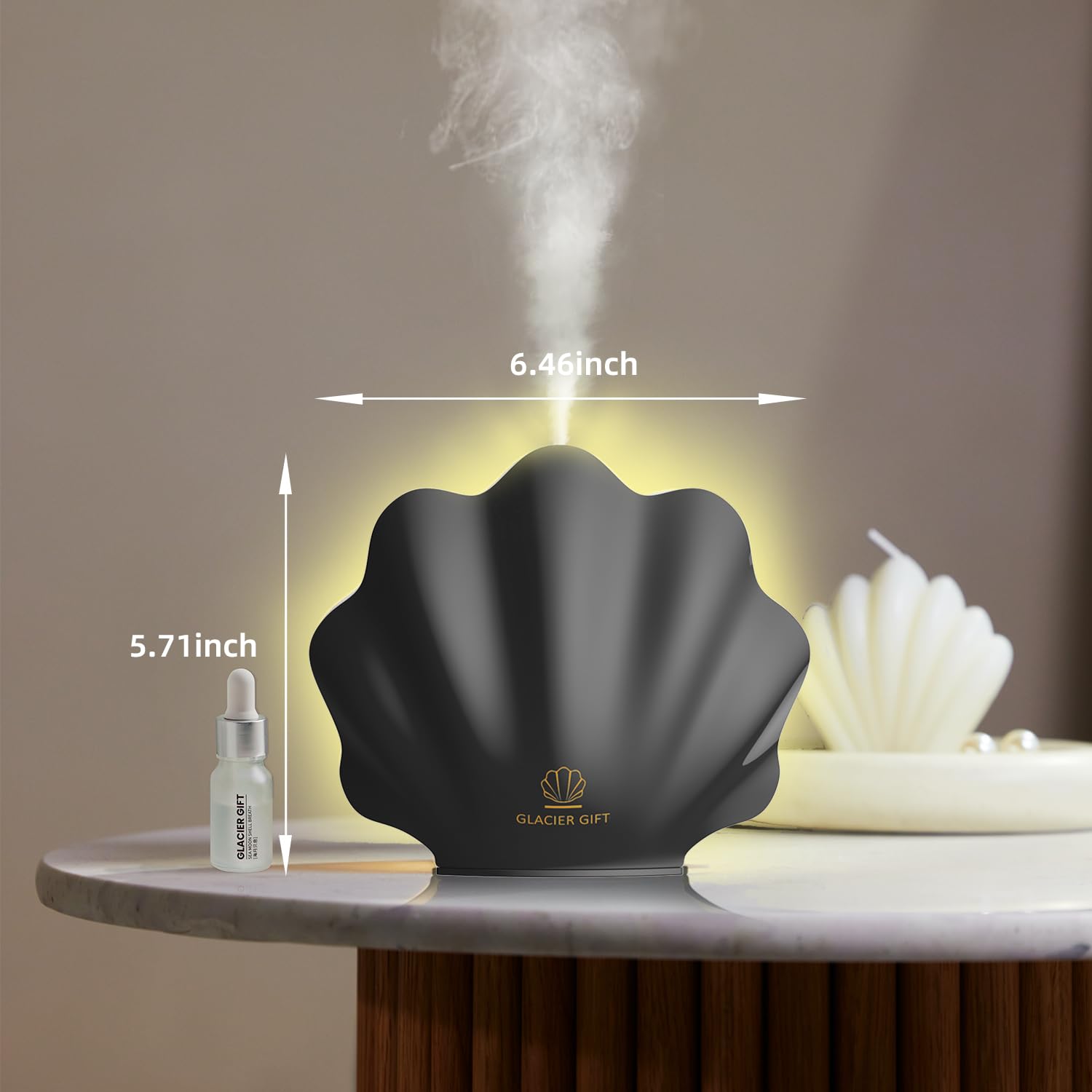 Diffuser in use with mist creating ambiance in a room