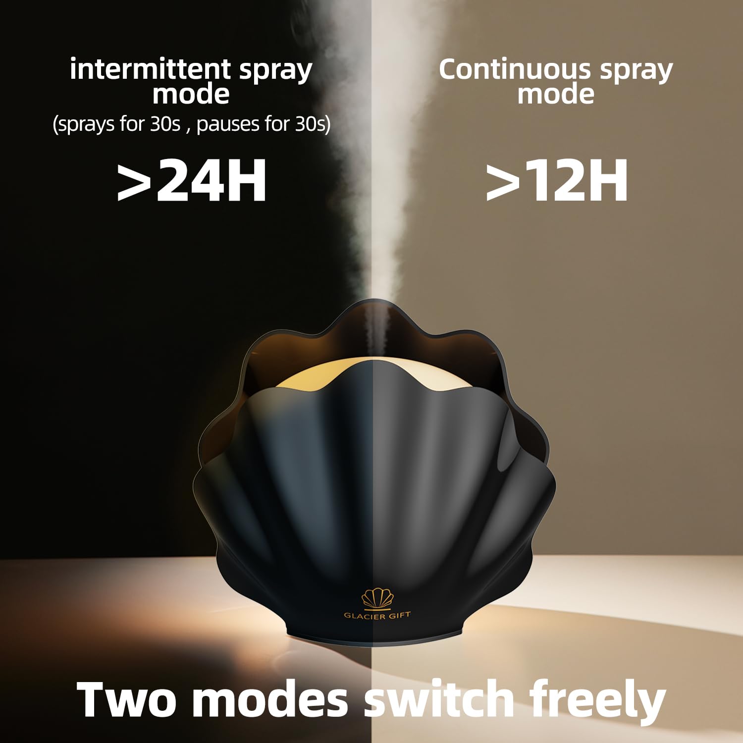 Whisper-quiet operation of 260ml essential oil diffuser